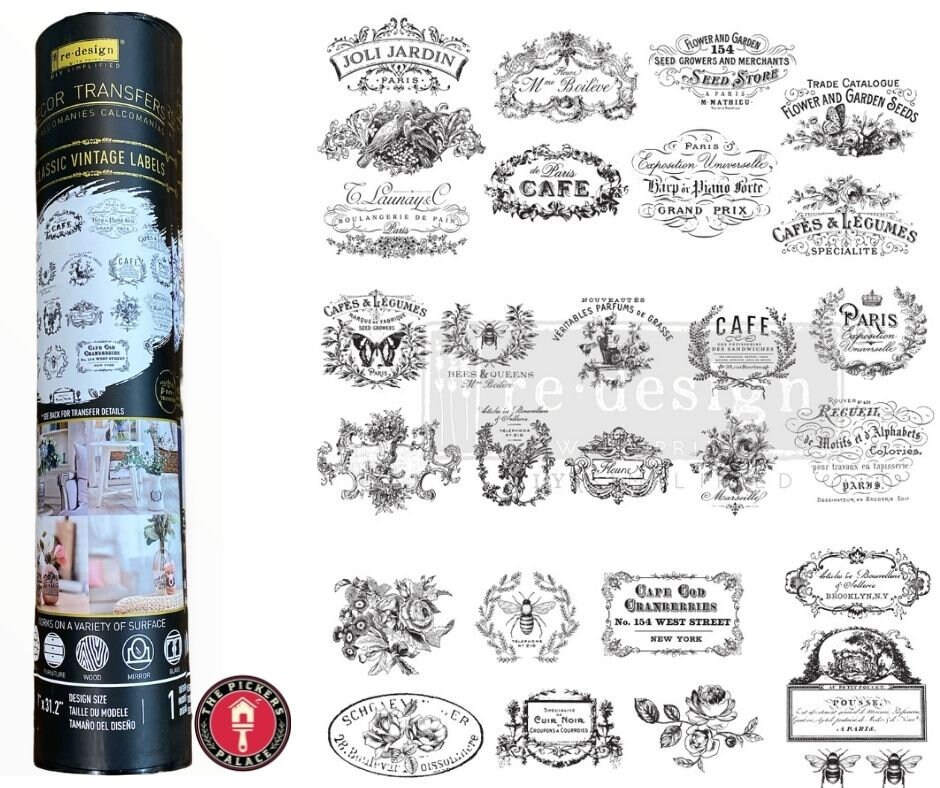 Classic Vintage Label Rub On Furniture Transfer from Redesign with Pr…
