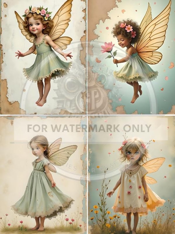 ライスページ A4 Spring Pixies Quad Decoupage Rice Paper, DC622 - Etsy