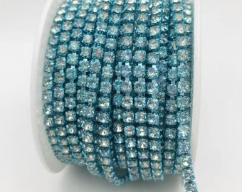 Mermaid Lagoon Rhinestone Chain – SS12 Crystal Trim (10 Yard Roll)