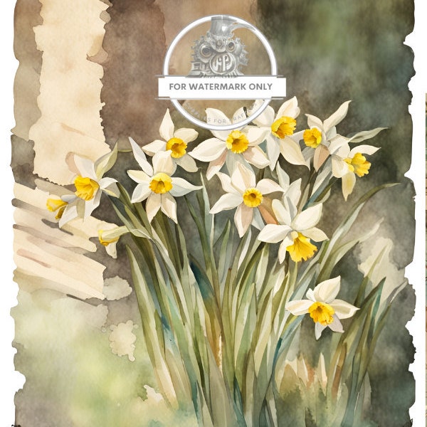 A4 Spring Daffodil Decoupage Rice Paper, DC312