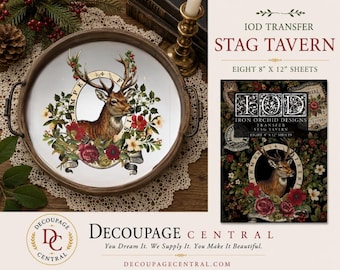 LIMITED EDITION IOD Stag Tavern Rub On Transfer, 8 pages, 8 x 12 book