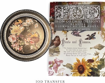 IOD Flowers by the Poets  Rub On Transfer, FREE SHIPPING, 8 pages, 12 x16 book