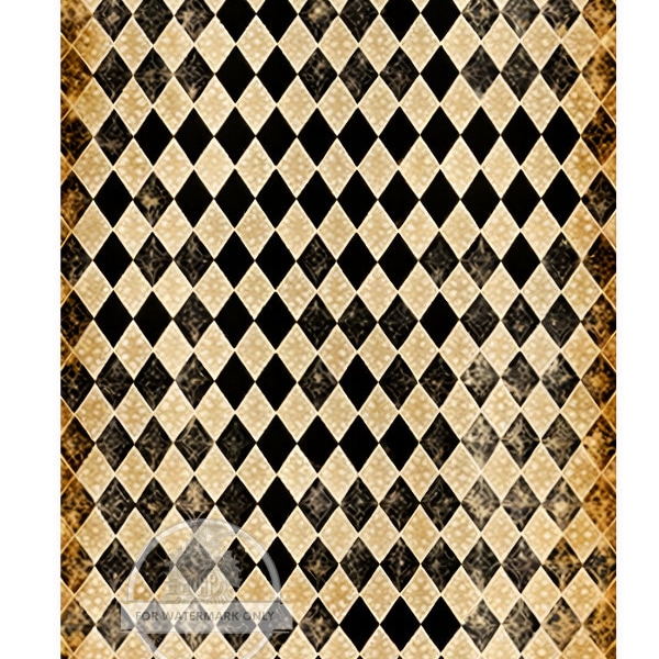 A4 Black and Gold Harlequin Background Decoupage Rice Paper, DC351
