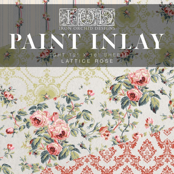 IOD Paint Inlay Lattice Rose Free Shipping , NEW from IOD