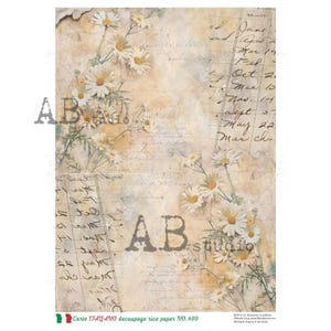 A4 Ledger Blooms Duo Carte Italiano Rice Paper 499