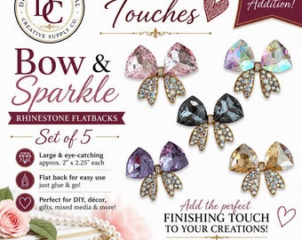 Bow & Sparkle™ Rhinestone Flatbacks | Set of 5