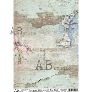 A4 Rice PaperPrimitive Spring Map, Rice Paper for decoupage and crafting  from AB Studio  #1226