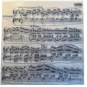 IOD Music Notes Design The Waltz Stamp Set, 12 x 12. Create A Painted Heirloom, combine with decoupage and molds in projects