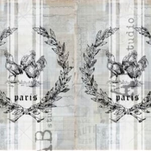 Farmhouse Chicken Grain Sack Rice Paper A4 0885, Decoupage Rice Paper ...