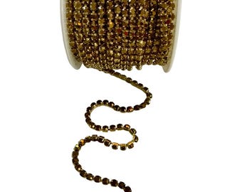 Gold Rhinestone Chain – SS16 Gold on Gold Trim (10 Yard Roll)