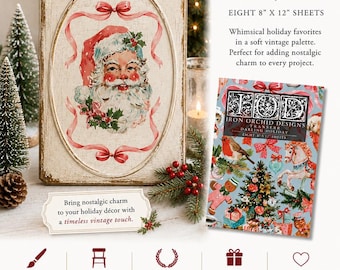 LIMITED EDITION IOD Darling Holiday Rub On Transfer, 8 pages, 8 x 12 book