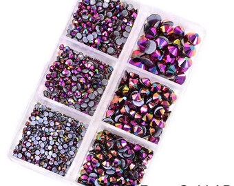 Crystal Rhinestones "Rose Gold Aurora Borealis"– Dimensional Finishing Accents (1200 pc Set)
