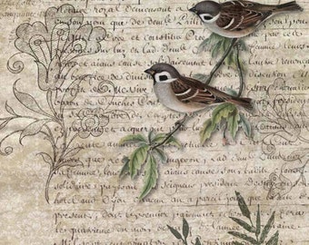 Birds in Flight Size A4 Decoupage Paper By Decoupage Queen.