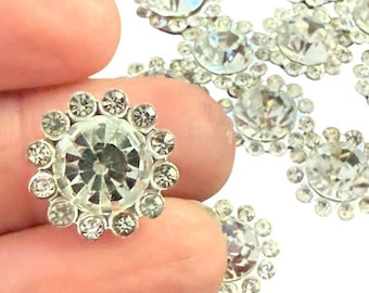 Crystal Floral Accent Gems – Decorative Finishing Embellishments (50 pieces)