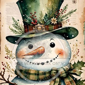 A4 Snowman Closeup Rice Paper DC832 Rice Paper Decoupage Rice Paper,