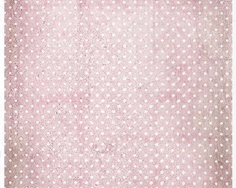 A4 Shabby Pink Dots Decoupage Paper.  R1738