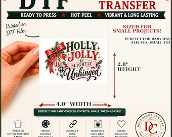 Slightly Unhinged DTF Iron-On Transfer  4"× 2.8"