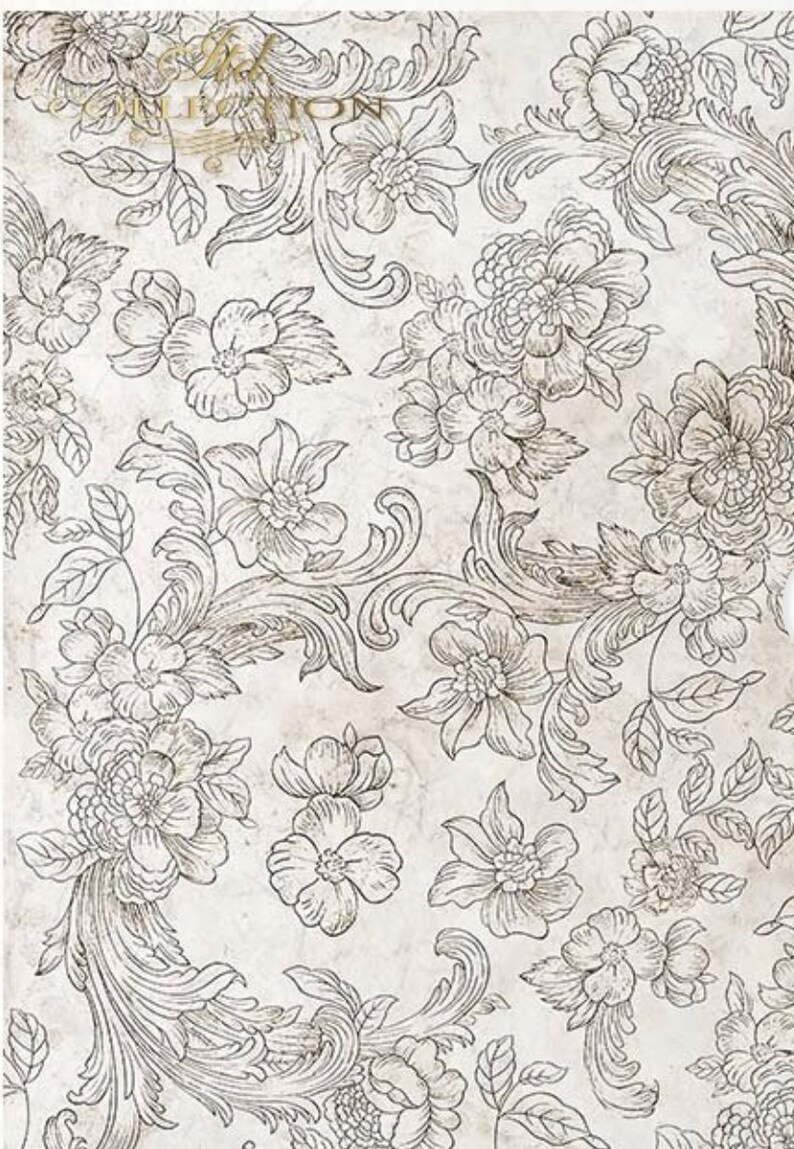 A4 Vintage Wallpaper Decoupage Paper R2097 image 8