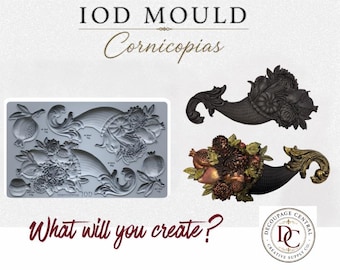 IOD LIMITED EDITION Mould Cornicopias Design for Resin, Clay, Crafts (6" x 10")
