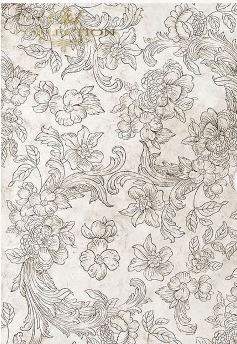 A4 Vintage Wallpaper Decoupage Paper R2097 image 9