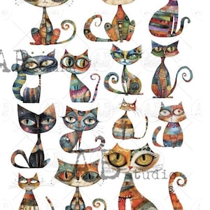 A4 Carte Italiano Rice Paper  265 Cool Cats