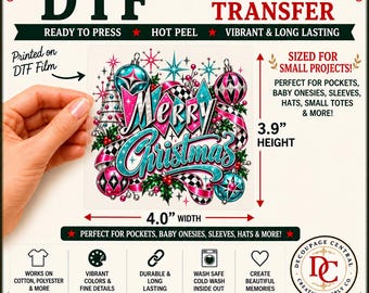 Atomic Christmas DTF Iron-On Transfer  4"× 3.9"