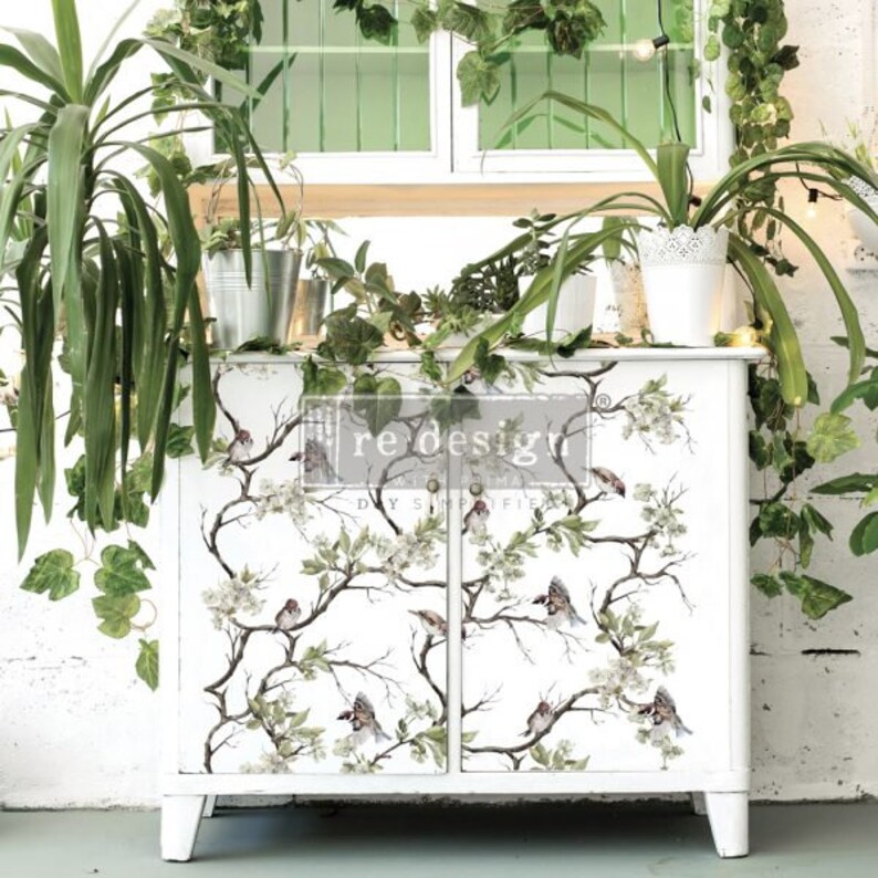 BLOSSOM FLIGHT Rub On Furniture Decor Transfer from Redesign Etsy