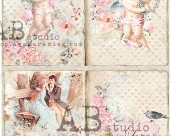 AB Studios A4 or A3 Valentine Cards Decoupage Rice Paper - Etsy