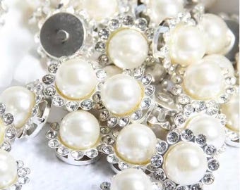 White Pearl & Sparkle™ Rhinestone Flatbacks – 12mm | 50 Pieces
