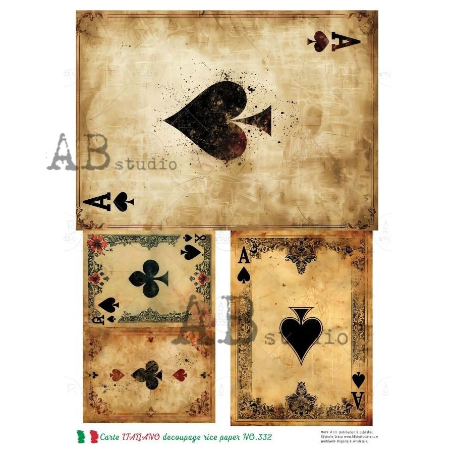 A4 Aces High Multi Carte Italiano Rice Paper 332