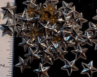 Silver Star Accents – Dimensional Finishing Details, 1/2 inch, glue or hot fix, 16gr/100+ pcs.