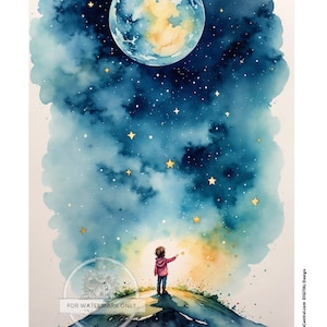 Digitale download: Digital The Moon, digitale download in PNG-afdruk