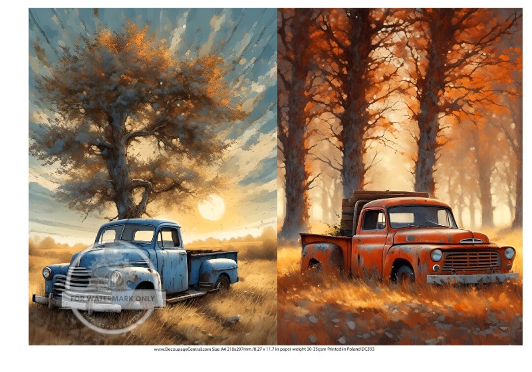 A4 Truck Duo Decoupage Rice Paper DC393 - Etsy