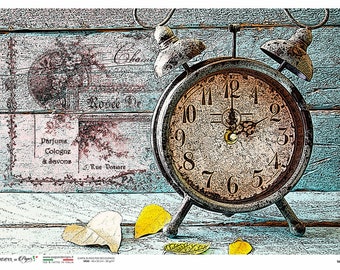 ALARM CLOCK Size A4 Decoupage Rice Paper By Paper Designs