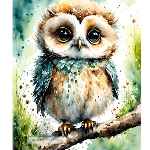 A4 Owlie Decoupage Rice Paper, DC362