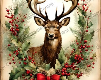 A4 Christmas Stag Paper DC1027