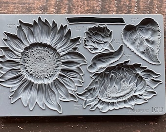 IOD Sunflower Silicone Mold: Clay, Resin & Food Crafts (6"x10")