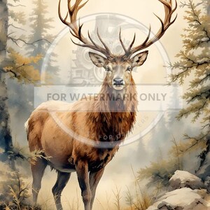 A4 Lone Stag of the Forest From Decoupage Central DC745 - Etsy