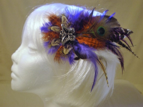 Stunning feather hairpiece Amazon.com : Comidox Hair Clip, Cute Peacock Feather with  main image 4