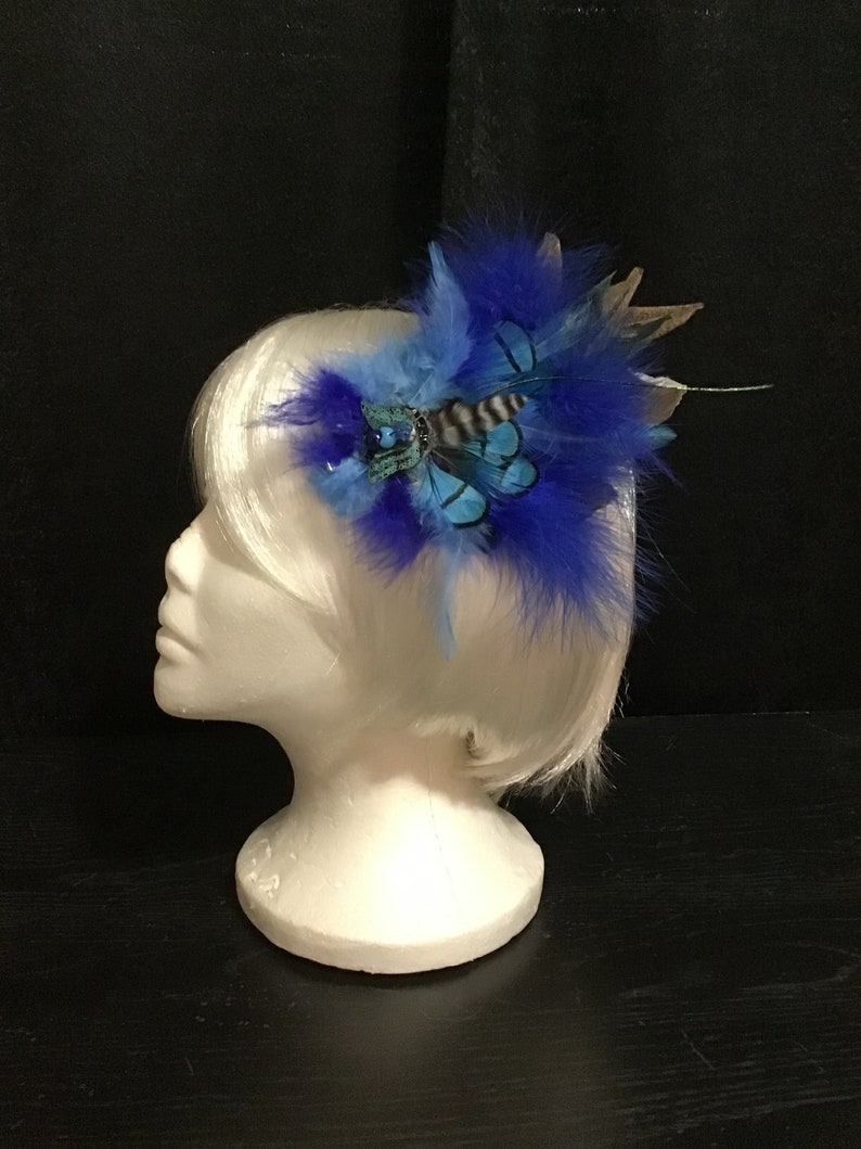 Cest tellement moelleux blue feather hairpiece image 1