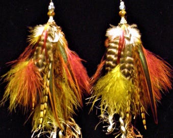 Autumn Embrace Feather Earrings