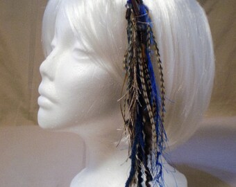 Royal Blue Short Feather Hair Clip