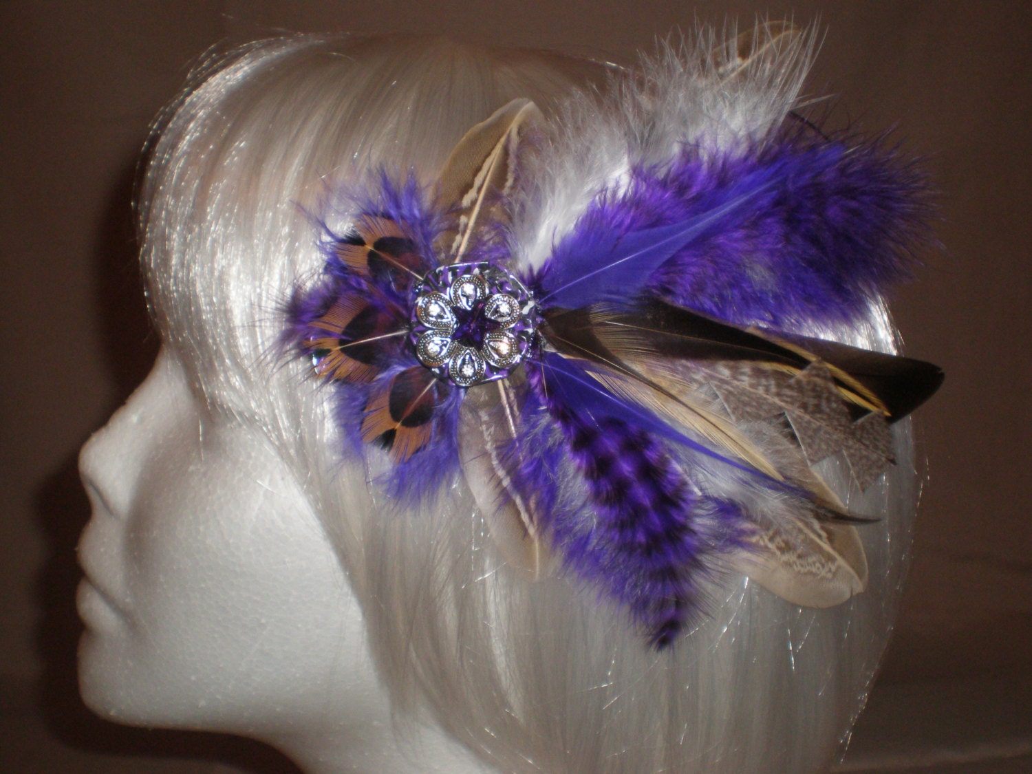 Chic Purple Fascinator with Sparkling Embellishments Shop Fascinator Hat - Floral Embellished Fascinator | BABEYOND main image 2