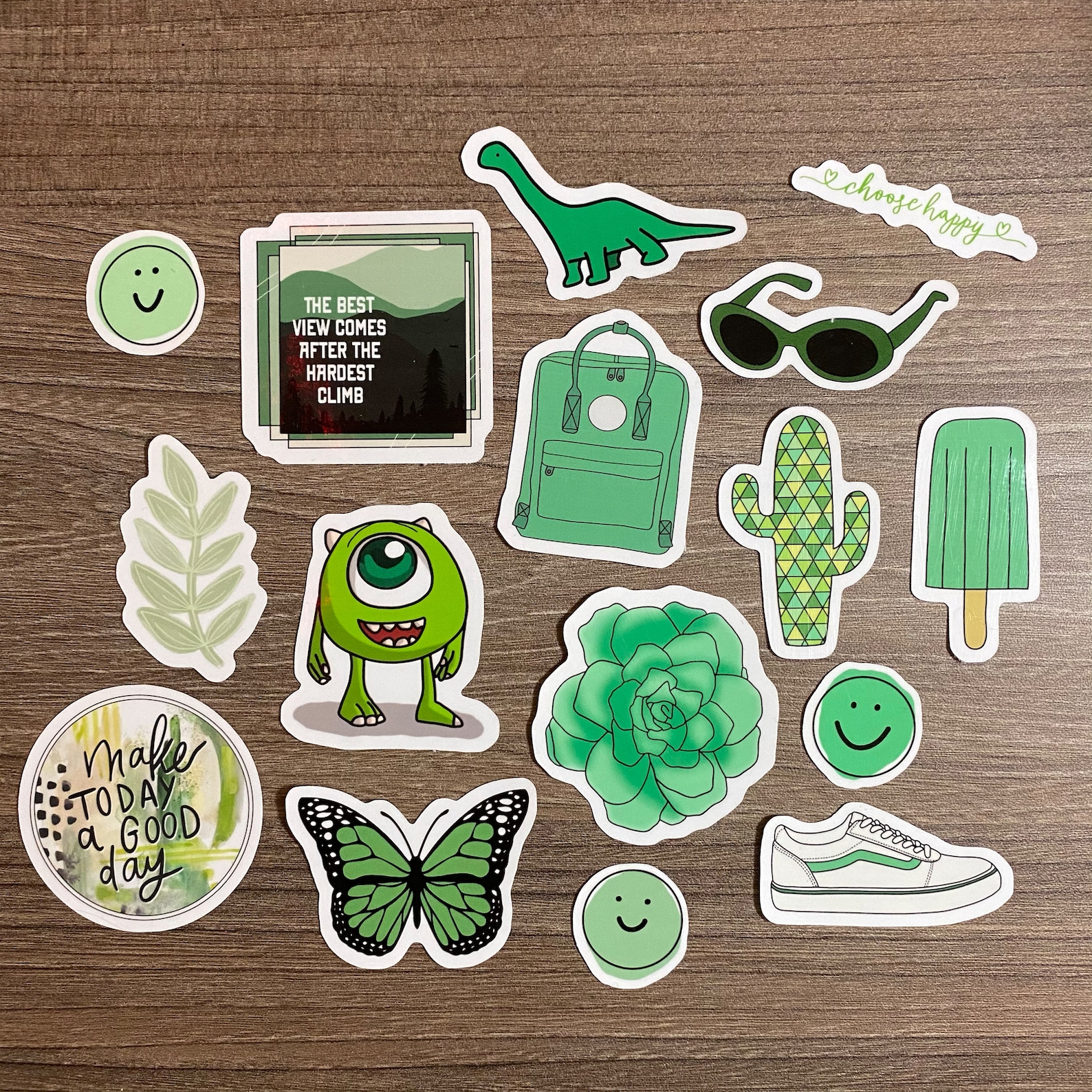 Green Themed Sticker Set 16 Pieces - Etsy
