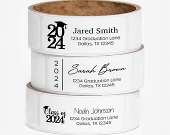 2024 Graduation Address Labels Roll | Personalized Labels | Return Address Labels Stickers