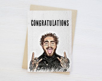 Herzlichen Glückwunsch zum Abschluss | Post Malone Grad Karte | Steinig | Geschenk | Feier