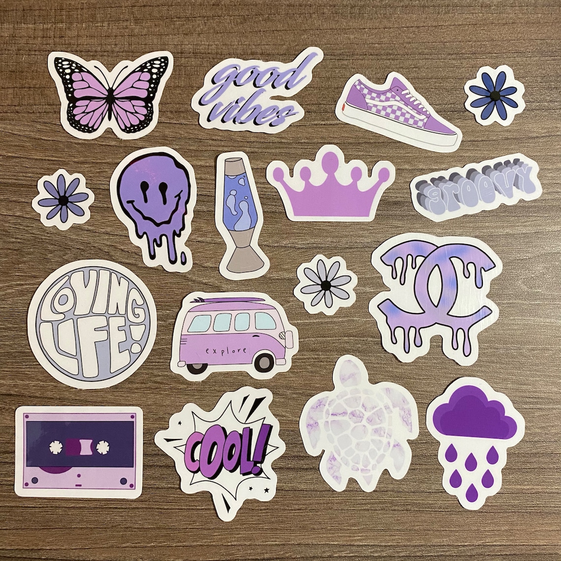 Purple Themed Sticker Set 17 Pieces - Etsy