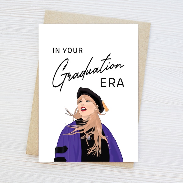 In uw afstuderen tijdperk kaart | Afstudeerkaart | Taylor Swift Grad-kaart | Cadeau | Viering