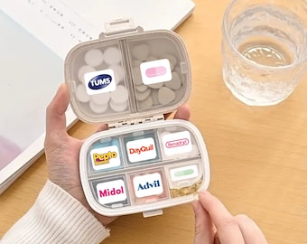 Pocket Pharmacy | Pill Storage | Pill Box | Mini Prescription Storage | 30 Stickers Included