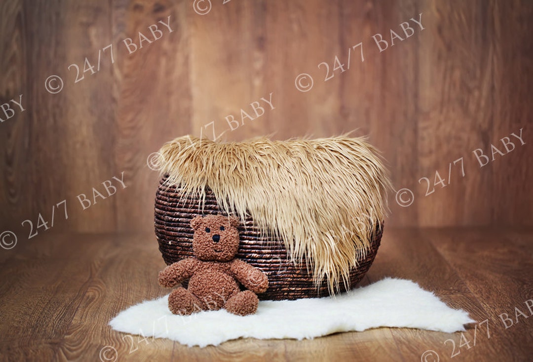 Newborn Digital Backdrop Download Natural Basket Prop Wood - Etsy